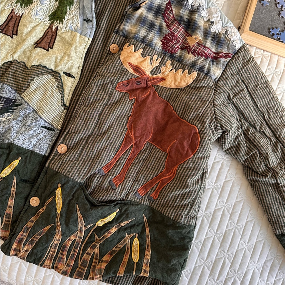 Vintage Patch Magic Group LP reversible quilted j… - image 3